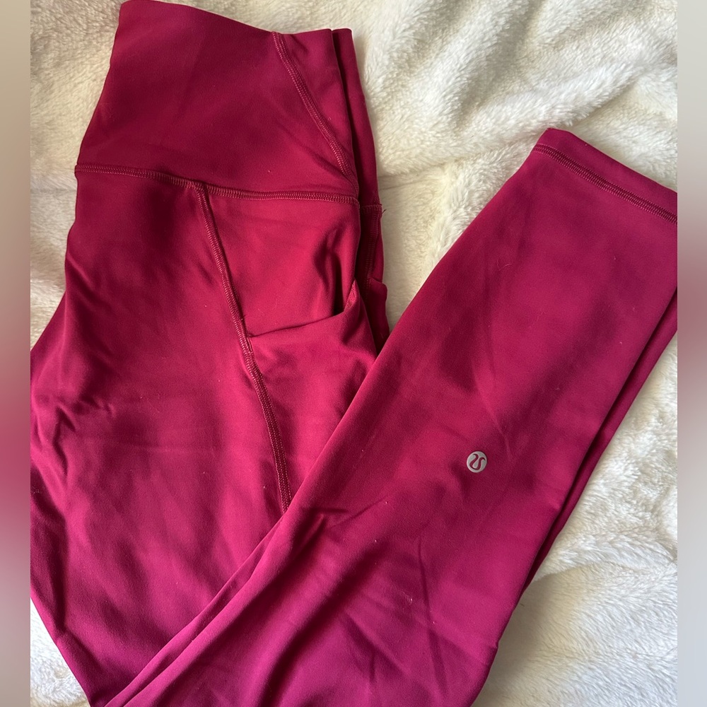 Lululemon wunder train leggings pomegranate